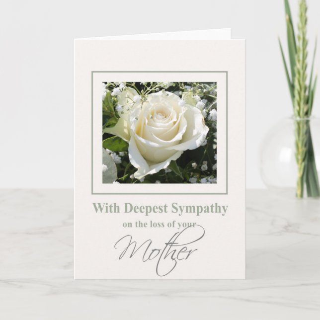 Carte de sympathie du Rose de la perte de mère (Devant)