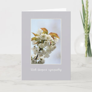 carte de sympathie en fleurs blanches.français