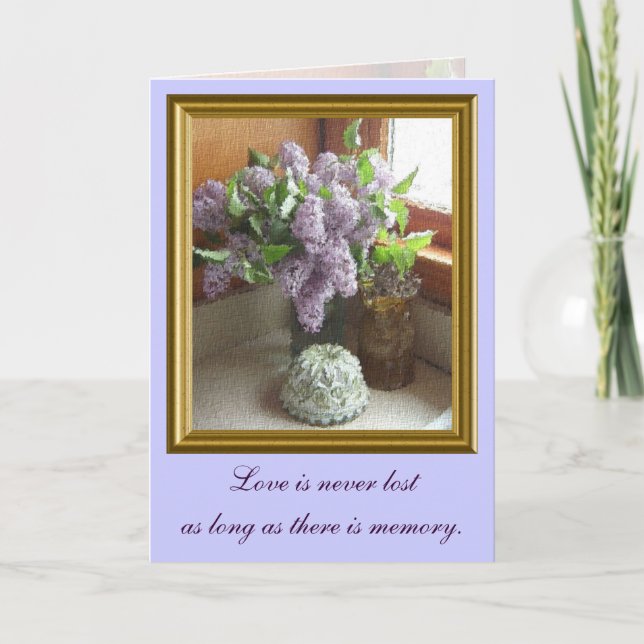Carte de sympathie encadrée de lilas (Devant)