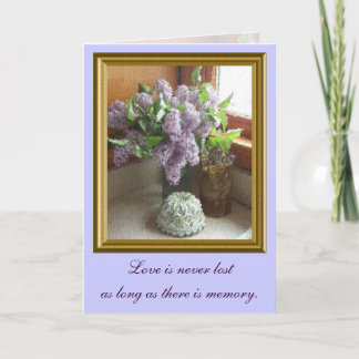 Carte de sympathie encadrée de lilas