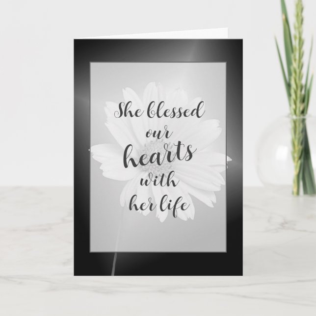 Carte de Sympathie Fleur Cosmos Blanc (Devant)