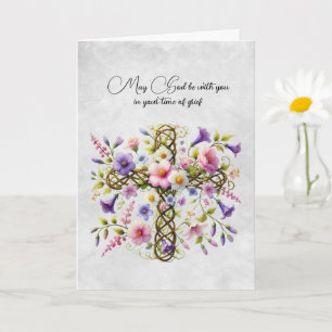 Carte de Sympathie Florale de couleur rose et viol