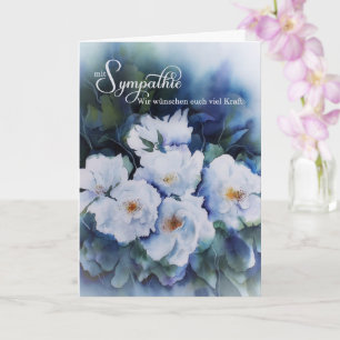 Carte de Sympathie florale en aquarelle bleue ALLE