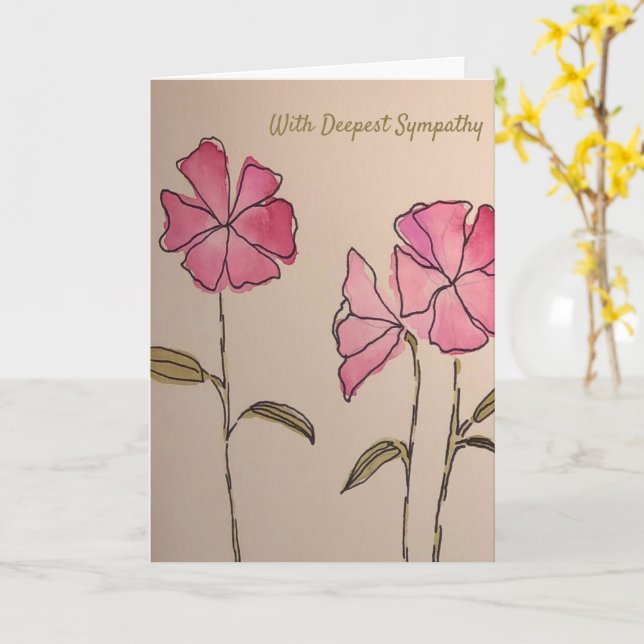 Carte de sympathie florale (intérieur vierge) (Fleur jaune)