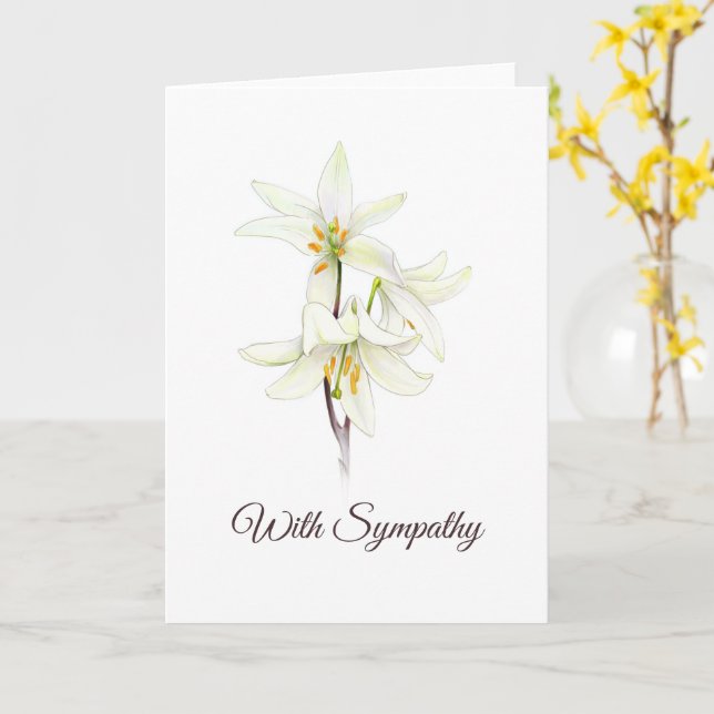 Carte de Sympathie Florale Lily blanche (Fleur jaune)