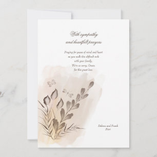 Carte de Sympathie Florale Peinte à la main rustiq