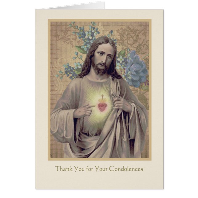 Carte de sympathie funéraire Jésus Merci (Devant)