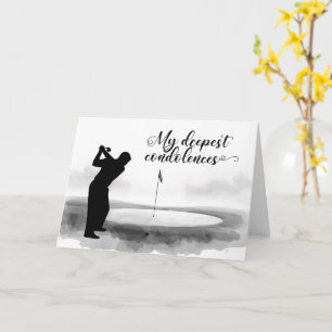 Carte de sympathie Golf Noir et Blanc Désolé