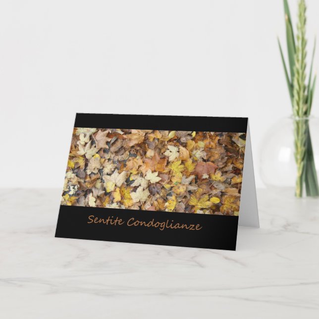Carte de sympathie italienne feuillage d'automne (Devant)