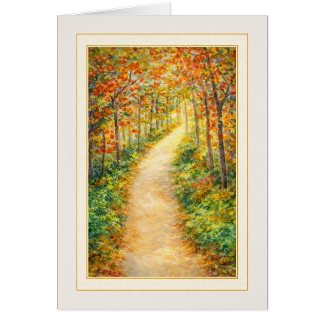 Carte de sympathie « Je pense à vous » Chemin fore (Devant)