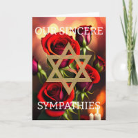 Carte de sympathie juive - Roses rouges