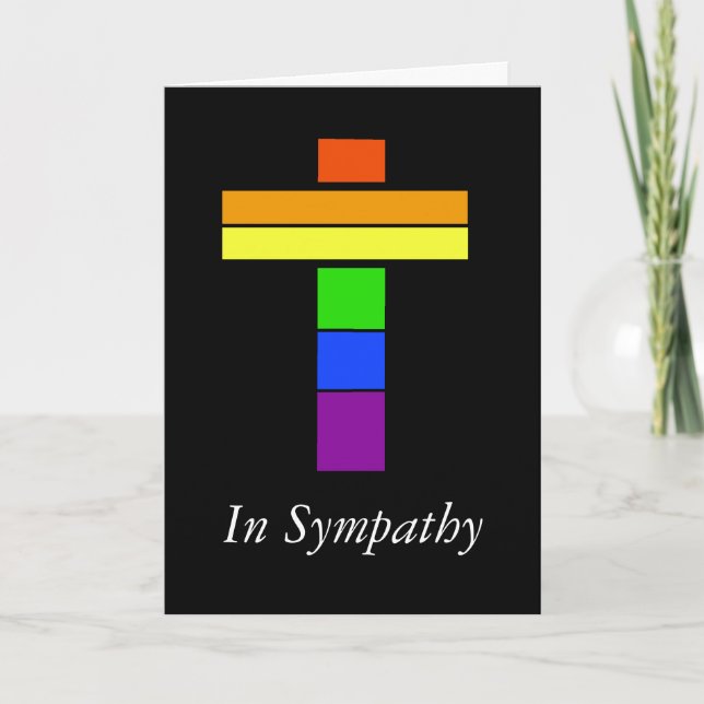 Carte de Sympathie LGBT Rainbow Flag Cross (Devant)