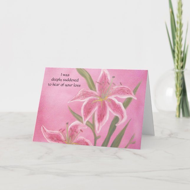 Carte de Sympathie Lily rose (Devant)