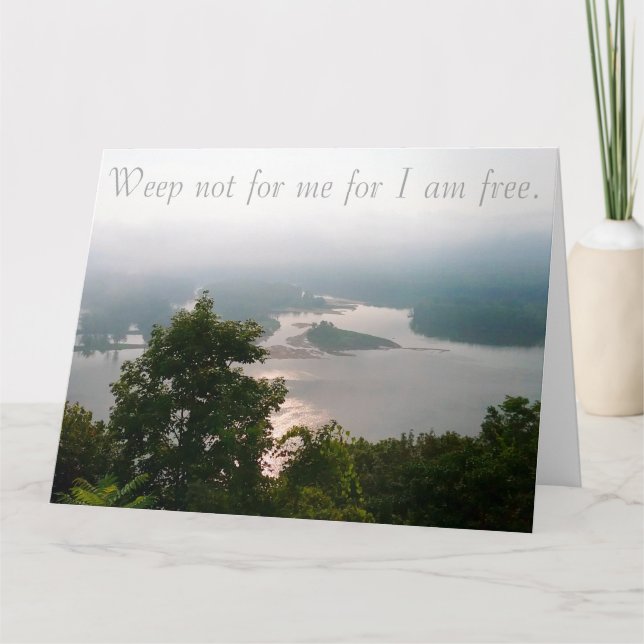 Carte de sympathie, Ne pleure pas pour moi (Devant)