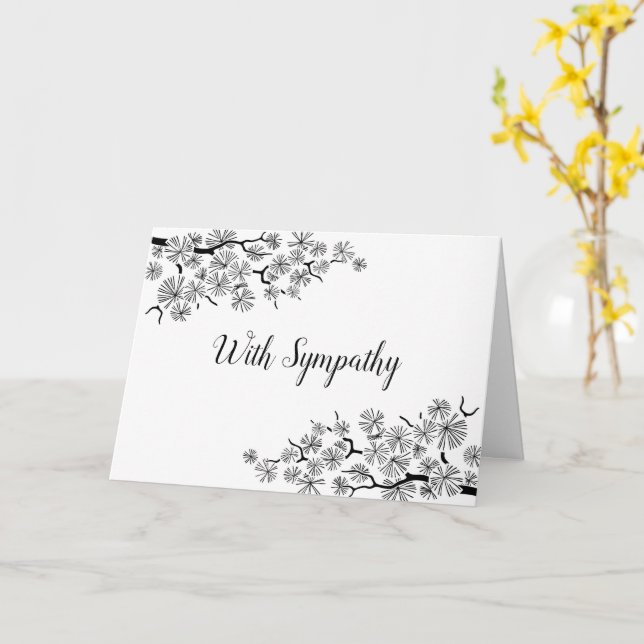 Carte de Sympathie Noir Blanc (Fleur jaune)