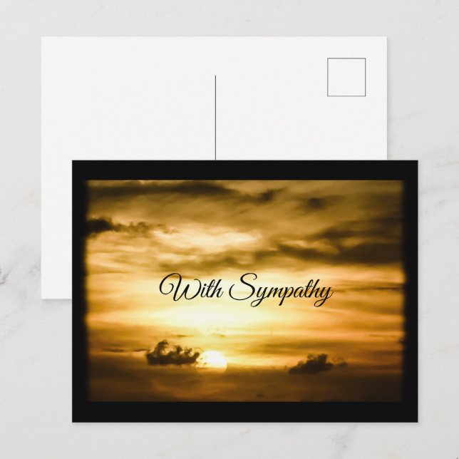 Carte de sympathie ou de condoléances pour un couc (Devant / Derrière)