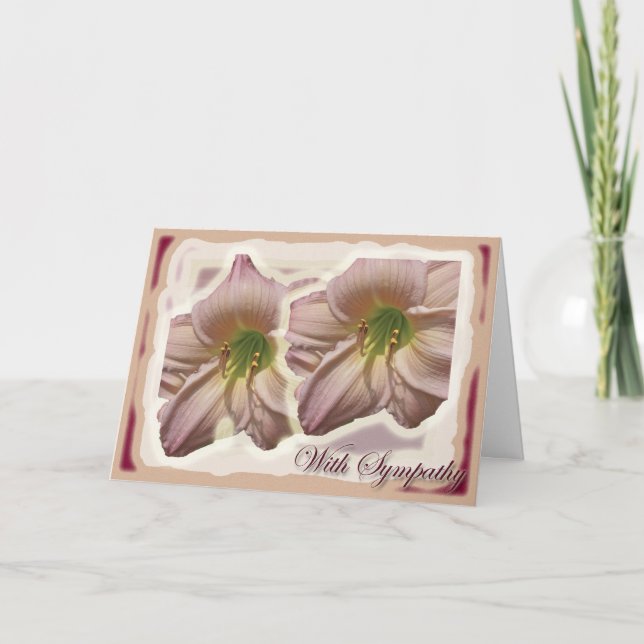 Carte de sympathie Peach Lillies (Devant)