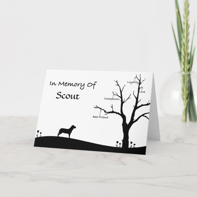Carte de sympathie personnalisée de perte d'animal (Devant)