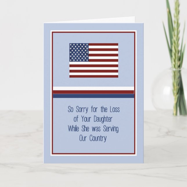 Carte de Sympathie Perte de fille à Service USA (Devant)