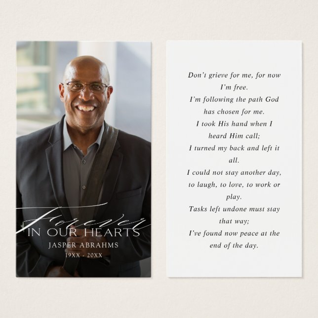 Carte de Sympathie photo pour toujours dans nos co (Devant & derrière)