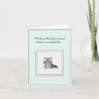 Carte de sympathie pour chat d'animal de compagnie
