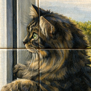 Carte de sympathie pour chat Je pense à vous P