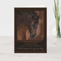 Carte De Sympathie Pour Cheval D'Animal - Perte De