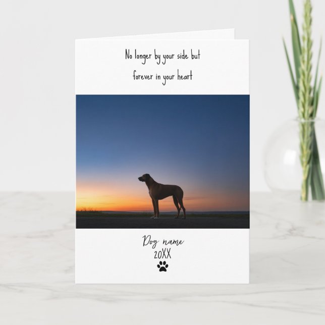 Carte de sympathie pour chien perdu Mémorial avec  (Devant)