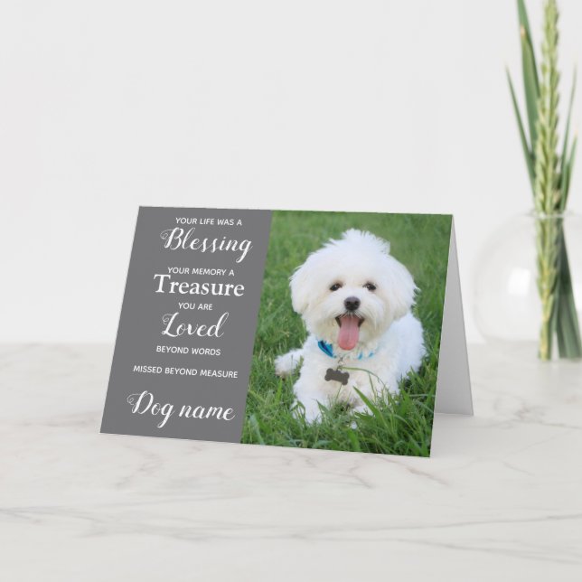 Carte de sympathie pour chien pour perte mémorial  (Devant)