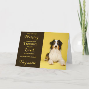 Carte de sympathie pour chien pour perte mémorial 