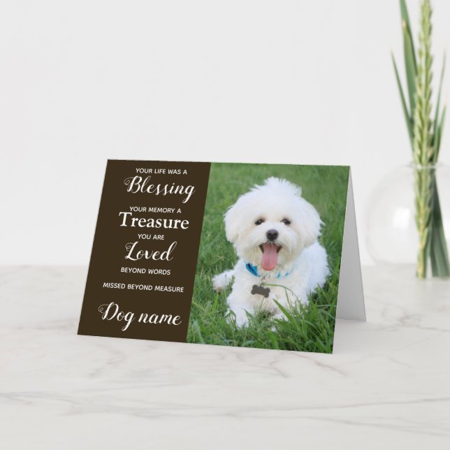 Carte de sympathie pour chien pour perte mémorial  (Devant)