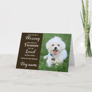 Carte de sympathie pour chien pour perte mémorial