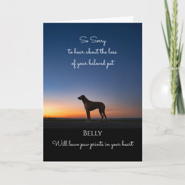 Carte de sympathie pour chien pour perte mémorial  (Devant)
