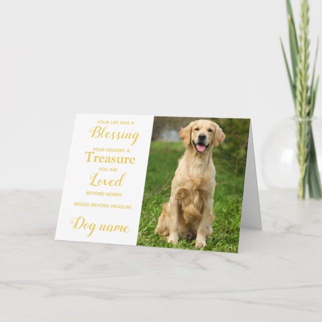 Carte de sympathie pour chien pour perte mémorial  (Devant)