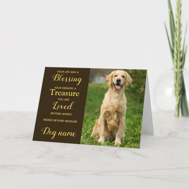 Carte de sympathie pour chien pour perte mémorial  (Devant)