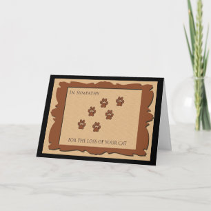 Carte de sympathie pour la perte de chat