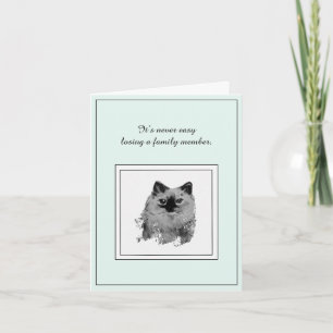 Carte de Sympathie pour la perte d'un chat-poupée