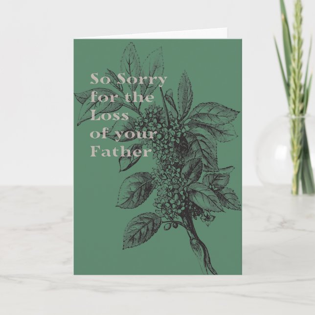 Carte de sympathie pour père en vert (Devant)