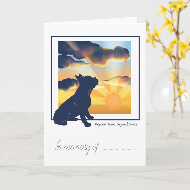 Carte de sympathie pour perte d'animal - Bouledogu (Fleur jaune)