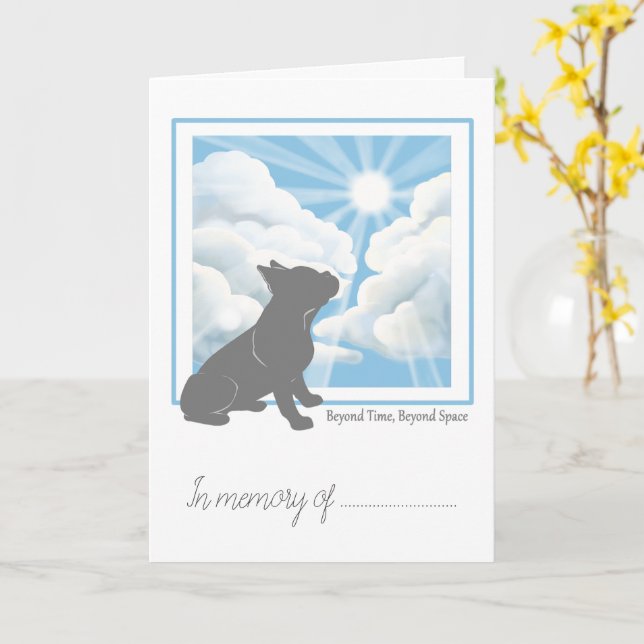 Carte de sympathie pour perte d'animal - Bouledogu (Fleur jaune)
