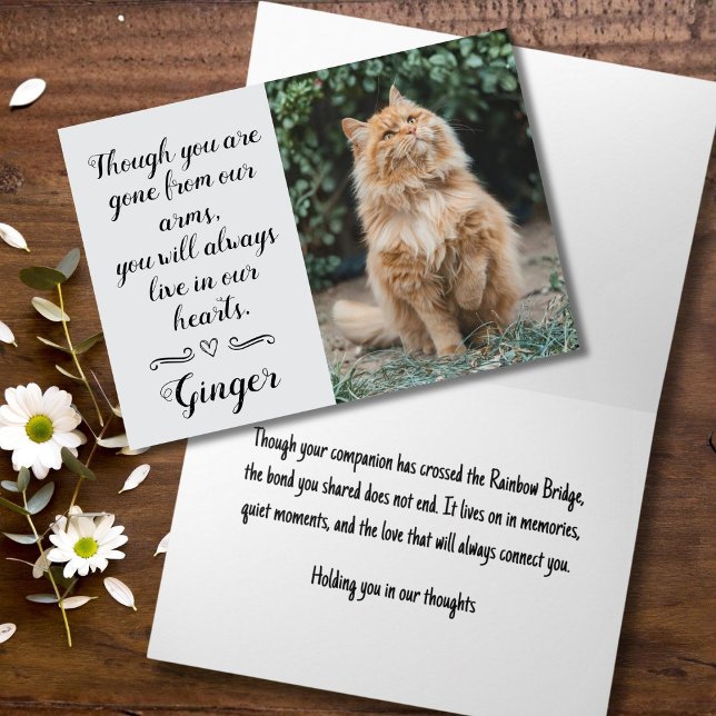 Carte de sympathie pour perte de chat personnalisé (Cat sympathy cards)
