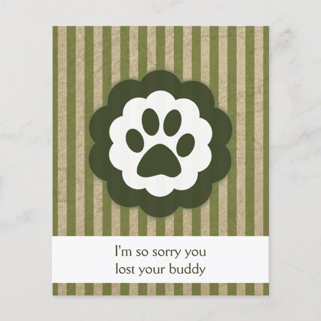 Carte de sympathie pour perte vintage d'animal (Devant)
