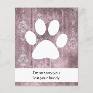 Carte de sympathie pour perte vintage d'animal