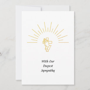 Carte de sympathie Praying Hands Cross Spirituel B