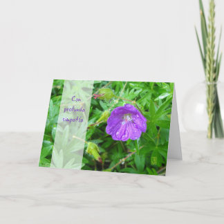 Carte de sympathie Purple Flower de notre part