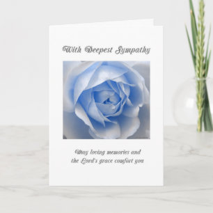 Carte de Sympathie Religieuse Rose Bleue