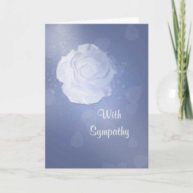 Carte de Sympathie Rose blanche (Devant)