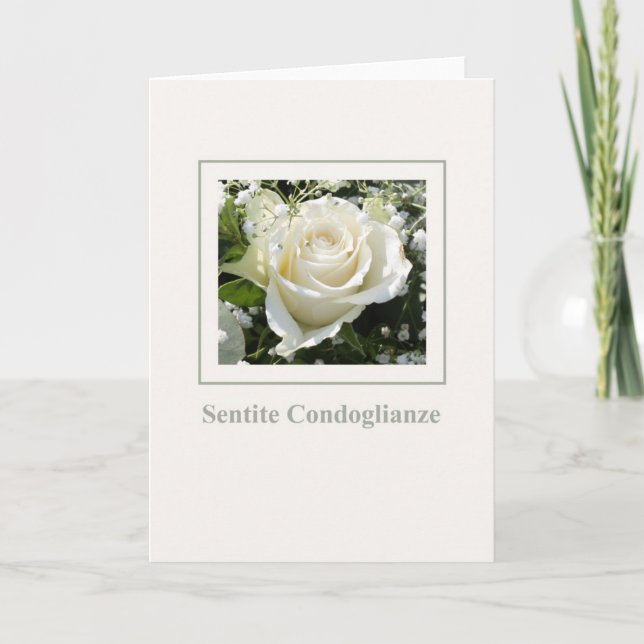 carte de sympathie rose blanche italien (Devant)