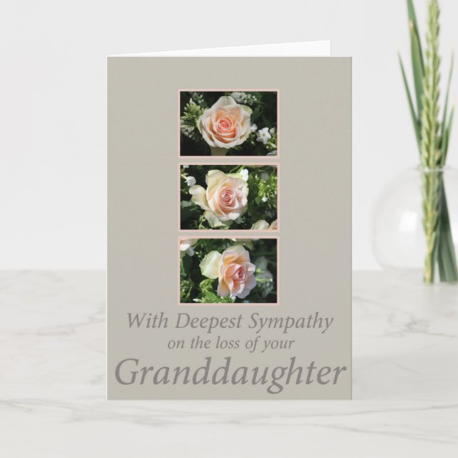 Carte de sympathie Rose de la perte de la petite-f (Devant)