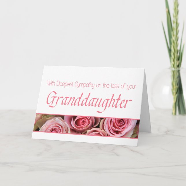 Carte de sympathie Rose de la perte de la petite-f (Devant)